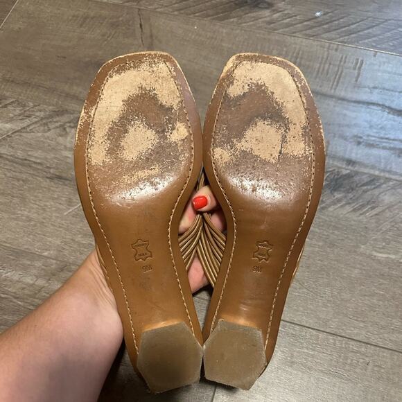 Tory Burch Strappy Block Heel Sandal Brown 9 - Picture 6 of 7